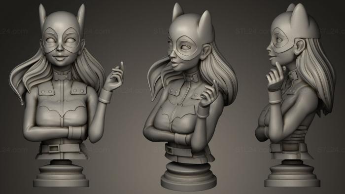 Бюсты монстры и герои (Девушка-летучая мышь, BUSTH_0036) 3D модель для ЧПУ станка